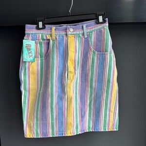 Vintage Striped Jean Skirt